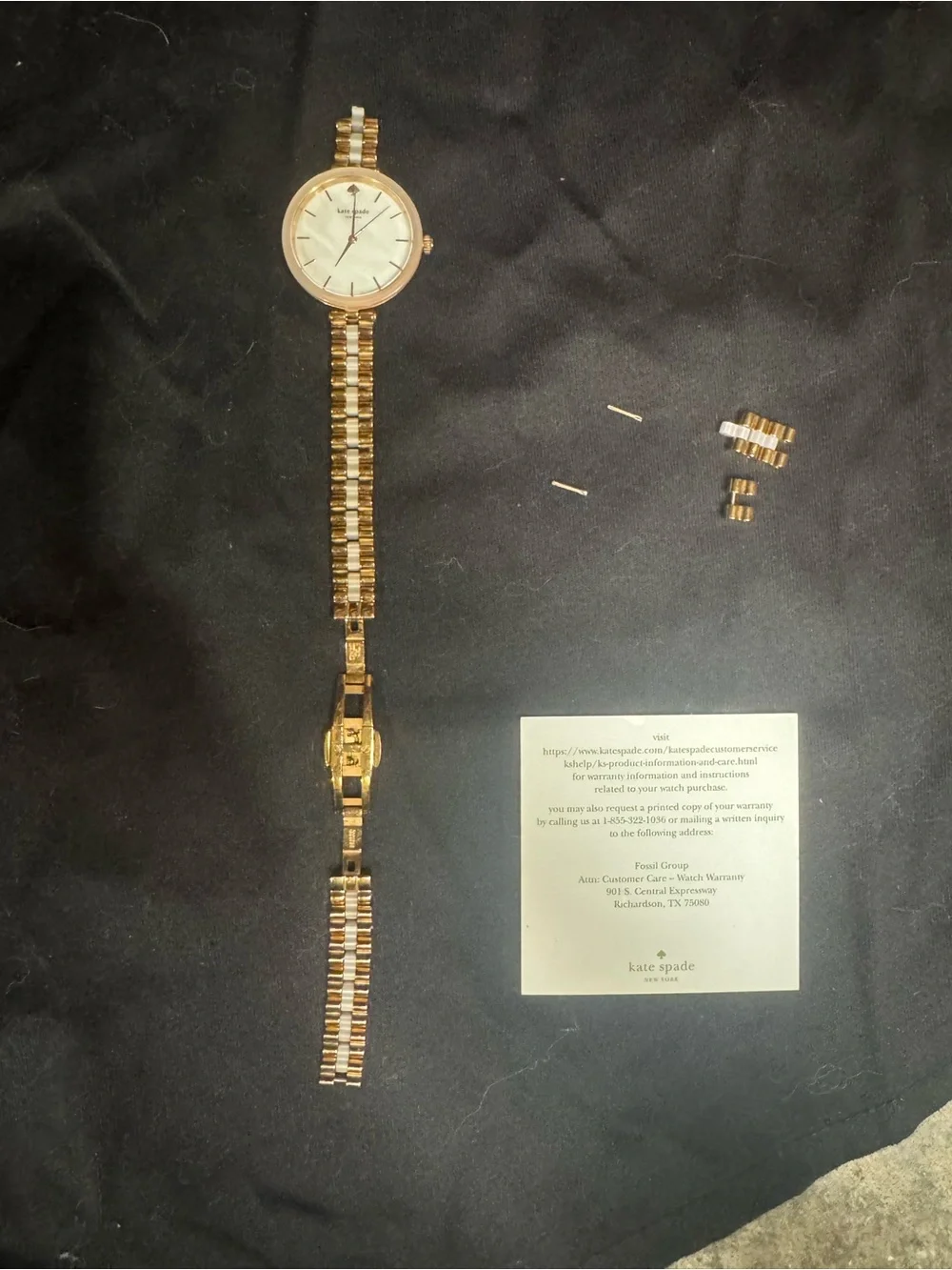 kate spade Gold and White Ladies Bracelet Watch